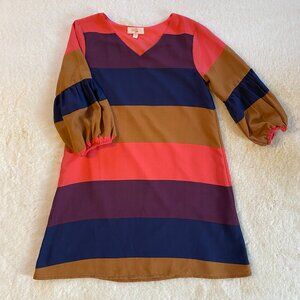 GB Girls Striped V-neck dress size Medium 3/4 sleeve, lined